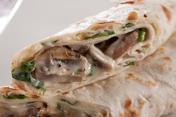 Mushroom, Spinach & Swiss Burrito